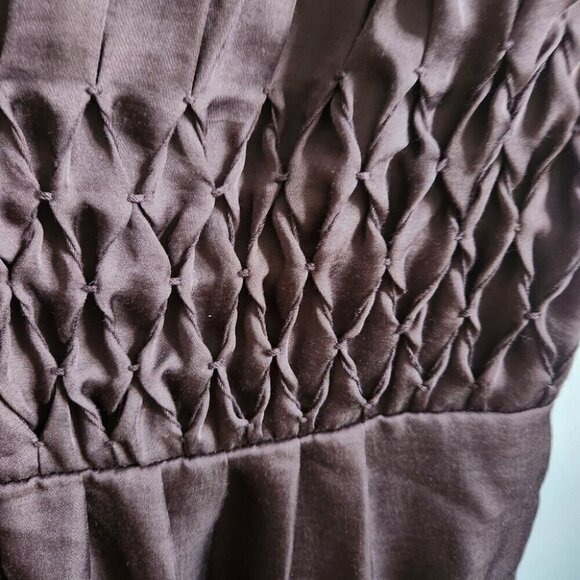 CALYPSO ST. BARTH | Silk dress v-neck smocked brown sz S - Picture 4 of 6